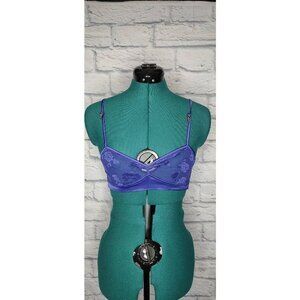 SAVAGE X Fenty Womens Balconette Bra Purple Lace Adjustable Strap Back S New